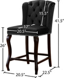 Suri Velvet / Engineered Wood / Metal / Foam Contemporary Black Velvet Stool - 20.5" W x 22.5" D x 41.5" H