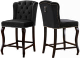 Suri Velvet / Engineered Wood / Metal / Foam Contemporary Black Velvet Stool - 20.5" W x 22.5" D x 41.5" H