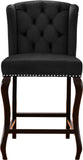 Suri Velvet / Engineered Wood / Metal / Foam Contemporary Black Velvet Stool - 20.5" W x 22.5" D x 41.5" H