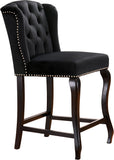 Suri Velvet / Engineered Wood / Metal / Foam Contemporary Black Velvet Stool - 20.5" W x 22.5" D x 41.5" H