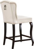 Suri Velvet / Engineered Wood / Metal / Foam Contemporary Cream Velvet Stool - 20.5" W x 22.5" D x 41.5" H