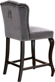 Suri Velvet / Engineered Wood / Metal / Foam Contemporary Grey Velvet Stool - 20.5" W x 22.5" D x 41.5" H