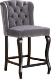 Suri Velvet / Engineered Wood / Metal / Foam Contemporary Grey Velvet Stool - 20.5" W x 22.5" D x 41.5" H