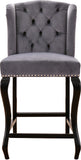 Suri Velvet / Engineered Wood / Metal / Foam Contemporary Grey Velvet Stool - 20.5" W x 22.5" D x 41.5" H