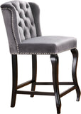 Suri Velvet / Engineered Wood / Metal / Foam Contemporary Grey Velvet Stool - 20.5" W x 22.5" D x 41.5" H