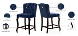 Suri Velvet / Engineered Wood / Metal / Foam Contemporary Navy Velvet Stool - 20.5" W x 22.5" D x 41.5" H