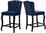 Suri Velvet / Engineered Wood / Metal / Foam Contemporary Navy Velvet Stool - 20.5" W x 22.5" D x 41.5" H