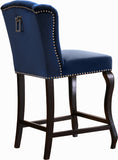 Suri Velvet / Engineered Wood / Metal / Foam Contemporary Navy Velvet Stool - 20.5" W x 22.5" D x 41.5" H