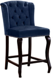 Suri Velvet / Engineered Wood / Metal / Foam Contemporary Navy Velvet Stool - 20.5" W x 22.5" D x 41.5" H