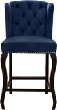 Suri Velvet / Engineered Wood / Metal / Foam Contemporary Navy Velvet Stool - 20.5" W x 22.5" D x 41.5" H