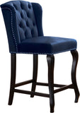 Suri Velvet / Engineered Wood / Metal / Foam Contemporary Navy Velvet Stool - 20.5" W x 22.5" D x 41.5" H