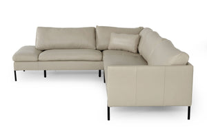 VIG Furniture Divani Casa Sherry - Modern Grey Leather Left Facing Sectional Sofa VGKKKF.1061Z-GRY-LAF-SECT