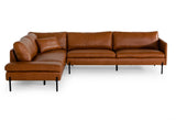 VIG Furniture Divani Casa Sherry - Modern Cognac Leather Left Facing Sectional Sofa VGKKKF.1061Z-CGN-LAF-SECT