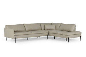 VIG Furniture Divani Casa Sherry - Modern Grey Leather Right Facing Sectional Sofa VGKKKF.1061Z-GRY-RAF-SECT