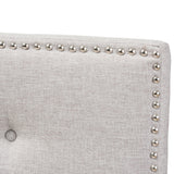 Baxton Studio Windsor Modern and Contemporary Greyish Beige Fabric Upholstered King Size Headboard
