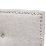 Baxton Studio Windsor Modern and Contemporary Greyish Beige Fabric Upholstered Full Size Headboard