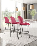 Zuo Modern Miles 100% Polyurethane, Plywood, Steel Modern Commercial Grade Barstool Red, Black 100% Polyurethane, Plywood, Steel