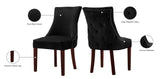 Hannah Velvet / Engineered Wood / Metal / Foam Contemporary Black Velvet Dining Chair - 20.5" W x 25" D x 38.5" H