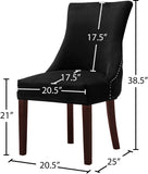 Hannah Velvet / Engineered Wood / Metal / Foam Contemporary Black Velvet Dining Chair - 20.5" W x 25" D x 38.5" H