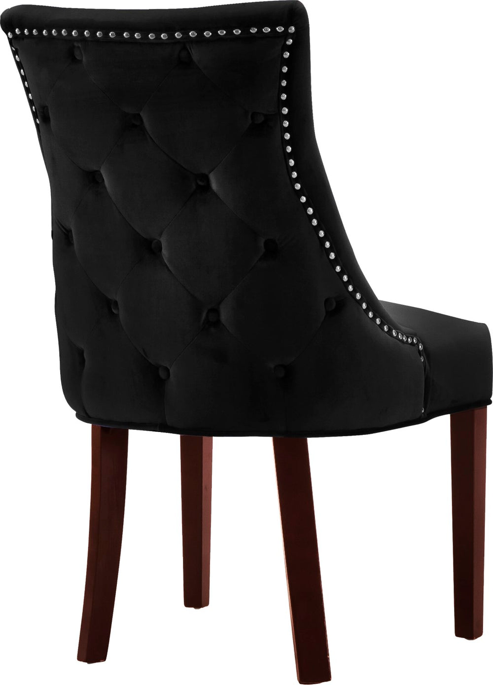 Hannah Velvet / Engineered Wood / Metal / Foam Contemporary Black Velvet Dining Chair - 20.5" W x 25" D x 38.5" H