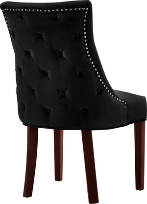 Hannah Velvet / Engineered Wood / Metal / Foam Contemporary Black Velvet Dining Chair - 20.5" W x 25" D x 38.5" H
