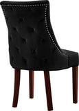 Hannah Velvet / Engineered Wood / Metal / Foam Contemporary Black Velvet Dining Chair - 20.5" W x 25" D x 38.5" H