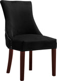 Hannah Velvet / Engineered Wood / Metal / Foam Contemporary Black Velvet Dining Chair - 20.5" W x 25" D x 38.5" H