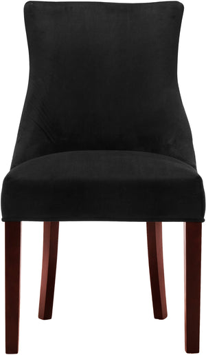 Hannah Velvet / Engineered Wood / Metal / Foam Contemporary Black Velvet Dining Chair - 20.5" W x 25" D x 38.5" H