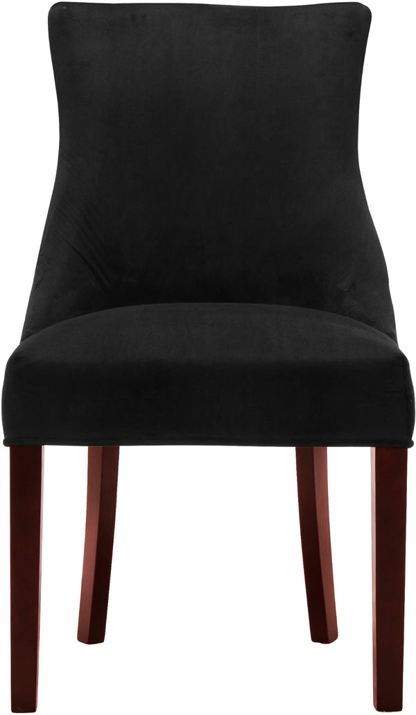 Hannah Velvet / Engineered Wood / Metal / Foam Contemporary Black Velvet Dining Chair - 20.5" W x 25" D x 38.5" H