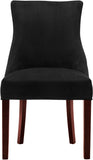 Hannah Velvet / Engineered Wood / Metal / Foam Contemporary Black Velvet Dining Chair - 20.5" W x 25" D x 38.5" H