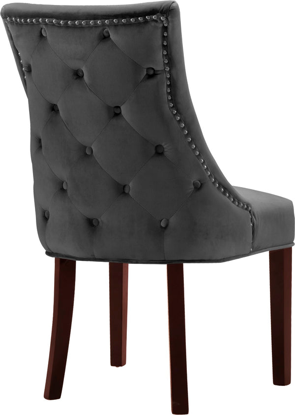 Hannah Velvet / Engineered Wood / Metal / Foam Contemporary Grey Velvet Dining Chair - 20.5" W x 25" D x 38.5" H