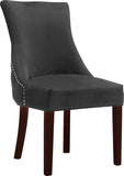 Hannah Velvet / Engineered Wood / Metal / Foam Contemporary Grey Velvet Dining Chair - 20.5" W x 25" D x 38.5" H