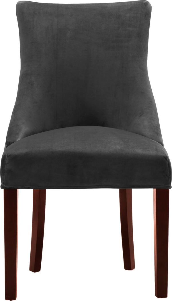 Hannah Velvet / Engineered Wood / Metal / Foam Contemporary Grey Velvet Dining Chair - 20.5" W x 25" D x 38.5" H