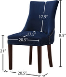 Hannah Velvet / Engineered Wood / Metal / Foam Contemporary Navy Velvet Dining Chair - 20.5" W x 25" D x 38.5" H