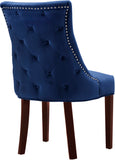 Hannah Velvet / Engineered Wood / Metal / Foam Contemporary Navy Velvet Dining Chair - 20.5" W x 25" D x 38.5" H