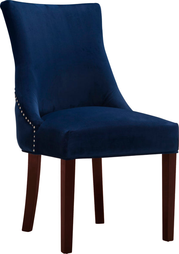 Hannah Velvet / Engineered Wood / Metal / Foam Contemporary Navy Velvet Dining Chair - 20.5" W x 25" D x 38.5" H