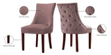 Hannah Velvet / Engineered Wood / Metal / Foam Contemporary Pink Velvet Dining Chair - 20.5" W x 25" D x 38.5" H