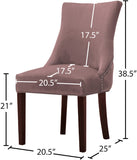 Hannah Velvet / Engineered Wood / Metal / Foam Contemporary Pink Velvet Dining Chair - 20.5" W x 25" D x 38.5" H