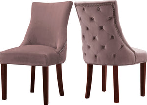 Hannah Velvet / Engineered Wood / Metal / Foam Contemporary Pink Velvet Dining Chair - 20.5" W x 25" D x 38.5" H