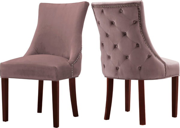 Hannah Velvet / Engineered Wood / Metal / Foam Contemporary Pink Velvet Dining Chair - 20.5" W x 25" D x 38.5" H