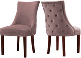 Hannah Velvet / Engineered Wood / Metal / Foam Contemporary Pink Velvet Dining Chair - 20.5" W x 25" D x 38.5" H