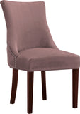 Hannah Velvet / Engineered Wood / Metal / Foam Contemporary Pink Velvet Dining Chair - 20.5" W x 25" D x 38.5" H