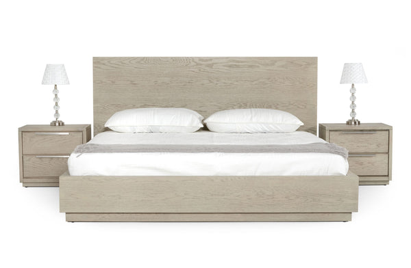 VIG Furniture Modrest Samson - Contemporary Grey and Silver Bed VGLBHAMI-KB207-01