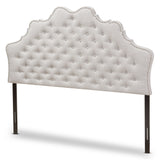 Hilda Modern and Contemporary Greyish Beige Fabric Full Size Headboard