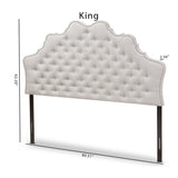 Baxton Studio Hilda Modern and Contemporary Greyish Beige Fabric King Size Headboard