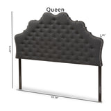 Baxton Studio Hilda Modern and Contemporary Dark Grey Fabric Queen Size Headboard