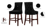 Hannah Velvet / Engineered Wood / Metal / Foam Contemporary Black Velvet Stool - 19.5" W x 20.5" D x 40" H