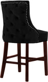 Hannah Velvet / Engineered Wood / Metal / Foam Contemporary Black Velvet Stool - 19.5" W x 20.5" D x 40" H