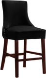 Hannah Velvet / Engineered Wood / Metal / Foam Contemporary Black Velvet Stool - 19.5" W x 20.5" D x 40" H