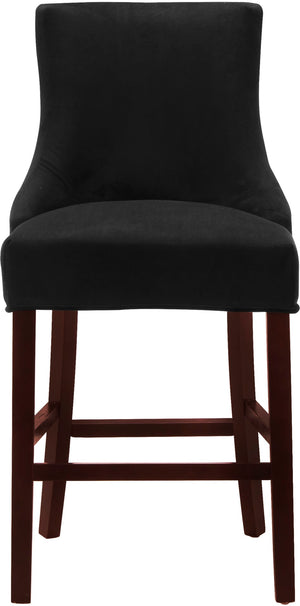 Hannah Velvet / Engineered Wood / Metal / Foam Contemporary Black Velvet Stool - 19.5" W x 20.5" D x 40" H